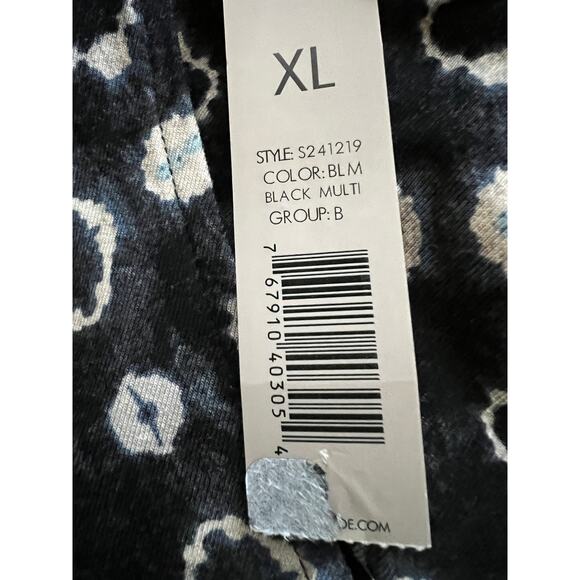 NIC+ZOE COMPAN WOMENS XLARGE MIDNIGHT SHIBORI TWIST FRONT SHEATH DRESS BLACK NEW - Picture 13 of 14